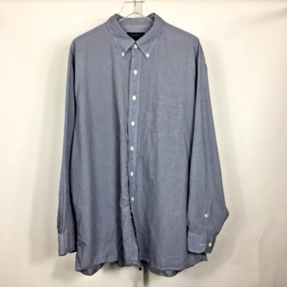 Brooks Brothers Men’s Blue Check Dress Shirt XXL